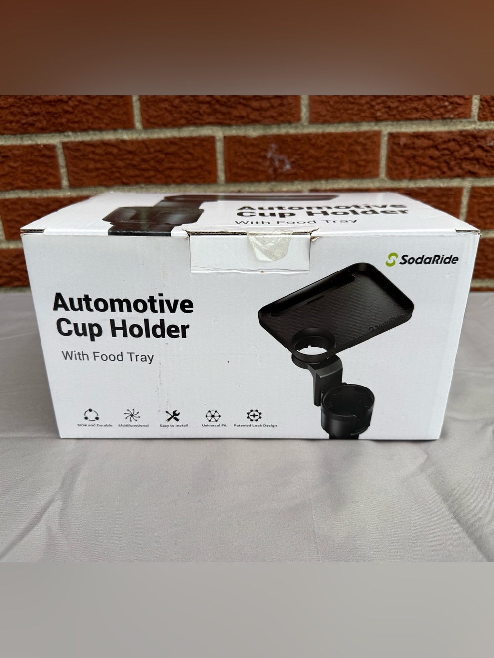SodaRide Car Cup Holder Expander Food Tray 3 in 1 Black NEW